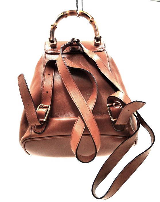 Gucci Bamboo Brown Leather Backpack