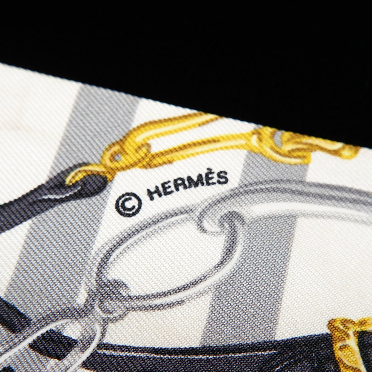 Hermès Twilly “Brides de Gala Bayadère” White and Yellow Silk Scarf