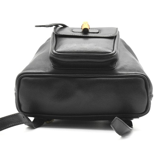 Gucci Bamboo Black Leather Backpack