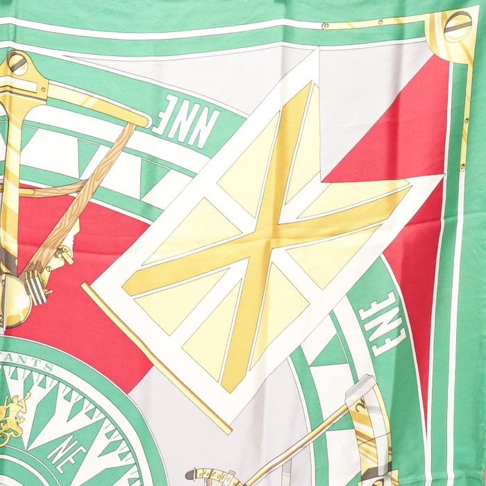 Hermès Carré 90 Silk Scarf Sextants Nautical Compass