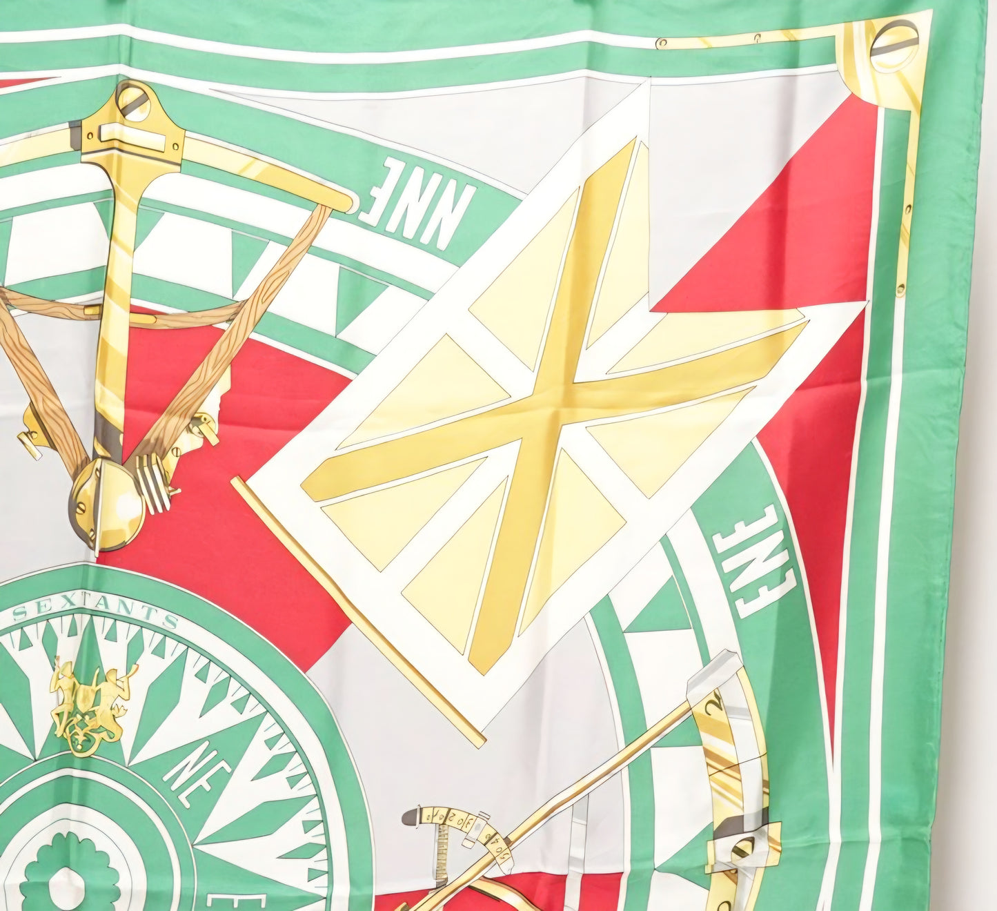 Hermès Carré 90 Silk Scarf Sextants Nautical Compass