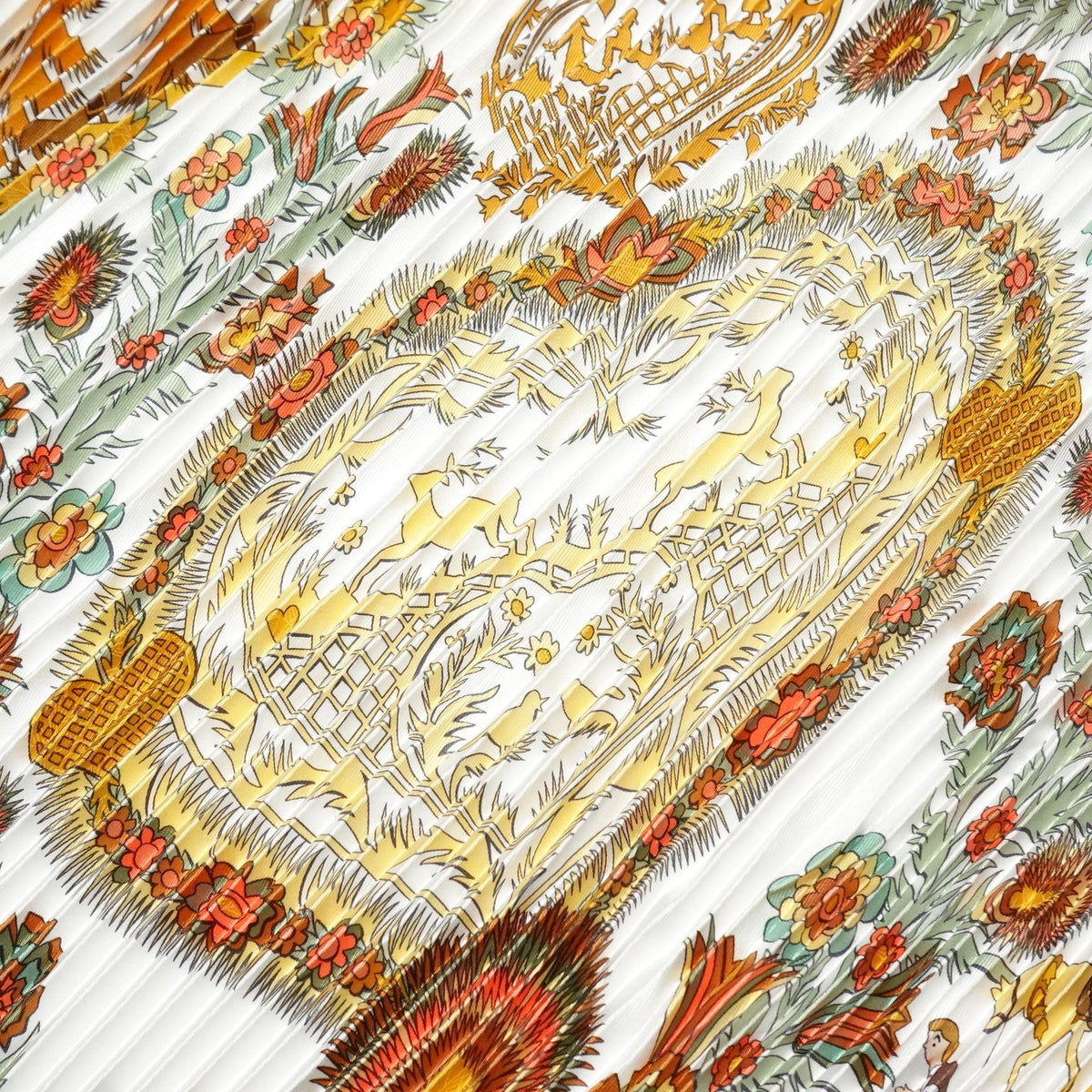 Hermès Plissé “Découpages” Silk Scarf by Anne Rosat