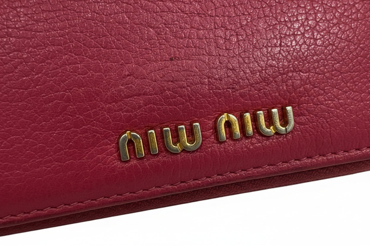 Miu Miu Zip-Around Wallet rose