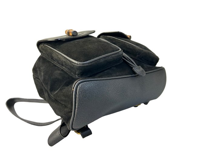 Gucci Bamboo Handle Black Backpack