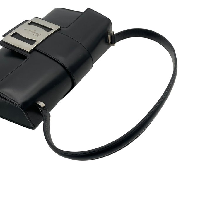 Salvatore Ferragamo Vara Bow Leather Mini Handbag in Black