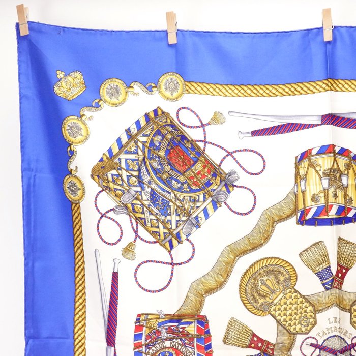 Hermès Les Tambours Carré 90 Silk Scarf by Joachim Metz