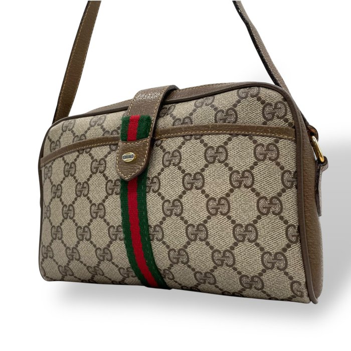 Gucci GG Supreme Web Stripe Crossbody Bag