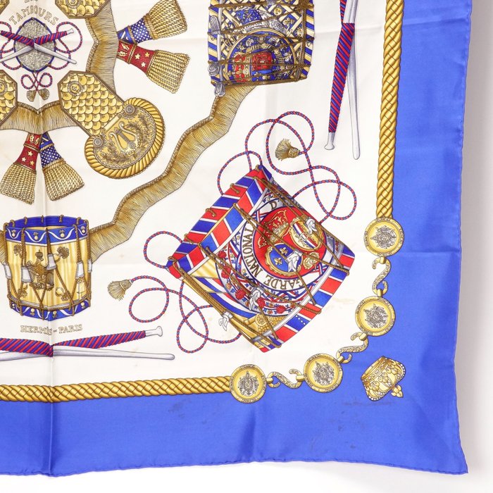 Hermès Les Tambours Carré 90 Silk Scarf by Joachim Metz