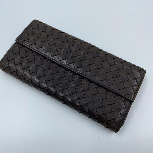 Bottega Veneta Intrecciato Continental Long Wallet –  Brown Leather