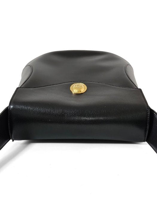Christian Dior Vintage Black Leather Shoulder Bag