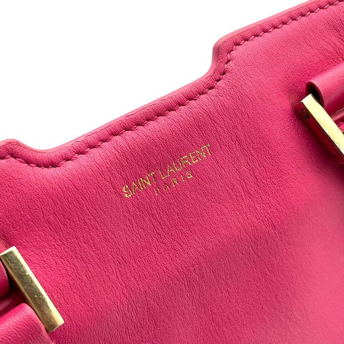Saint Laurent Pink Leather Two-Way Handbag – Gold-Tone Hardware