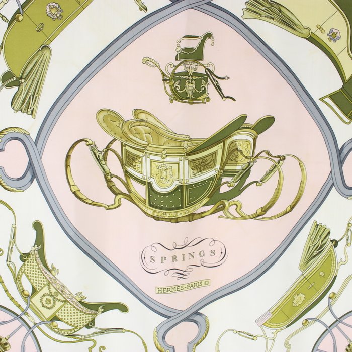 Hermès “Springs” Carré 90 Silk Scarf