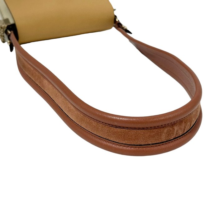 Chloé Faye Shoulder Bag – Beige Leather and Gold-Tone Hardware