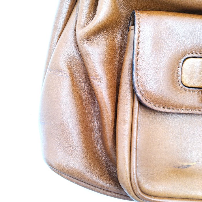 Gucci Bamboo Brown Leather Backpack