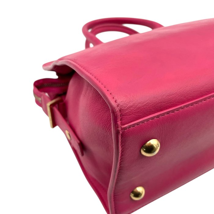 Saint Laurent Pink Leather Two-Way Handbag – Gold-Tone Hardware