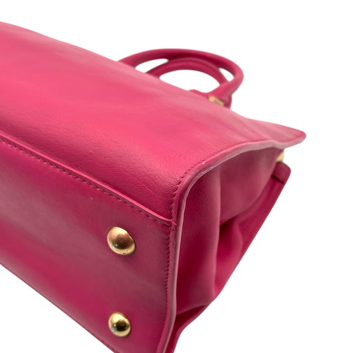 Saint Laurent Pink Leather Two-Way Handbag – Gold-Tone Hardware