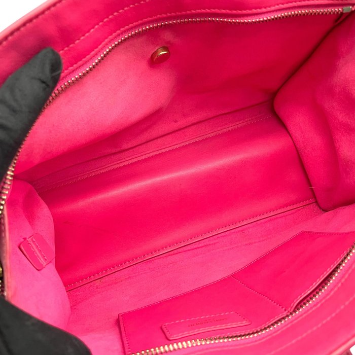 Saint Laurent Pink Leather Two-Way Handbag – Gold-Tone Hardware