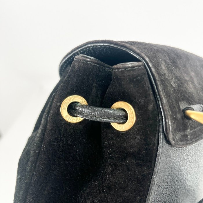Gucci Black Leather Backpack Bag