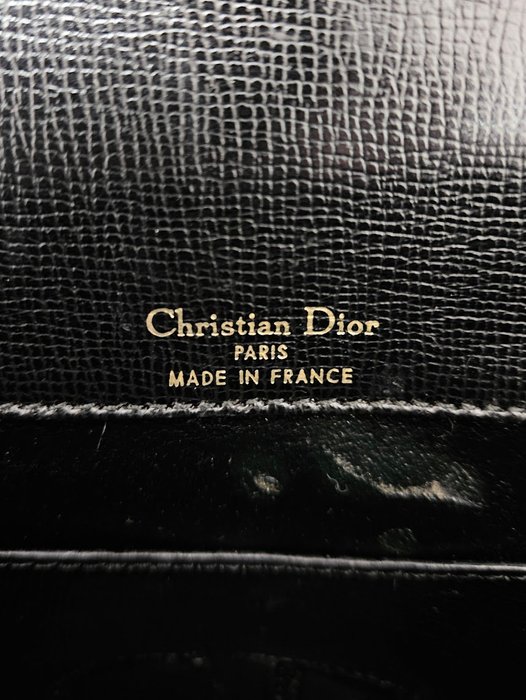 Christian Dior Vintage Black Leather Shoulder Bag