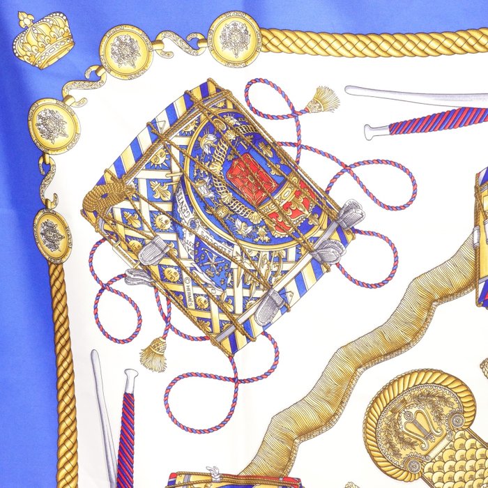 Hermès Les Tambours Carré 90 Silk Scarf by Joachim Metz
