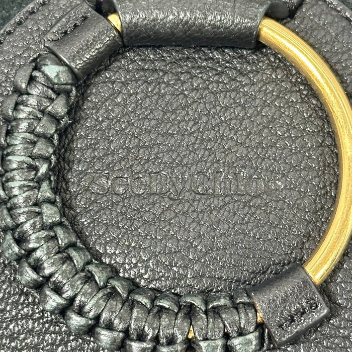 See by Chloé Hana Shoulder Bag – Black Suede & Leather with Gold-Tone Hardware