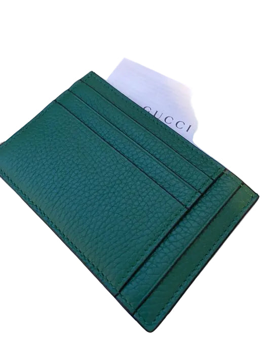 Gucci Green Grained Leather Card Holder
