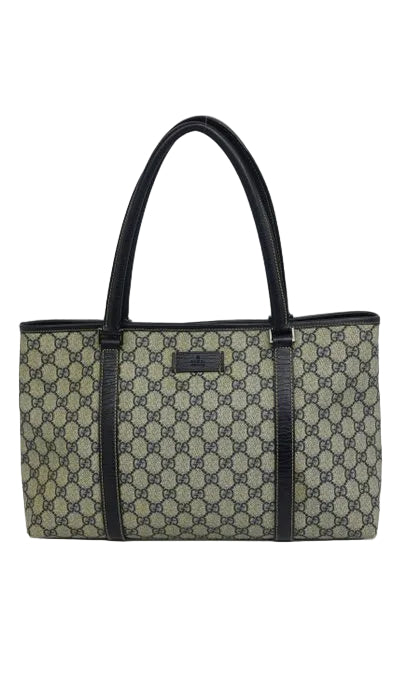Gucci Vintage GG Plus Monogram Tote Bag – Navy Leather Trim