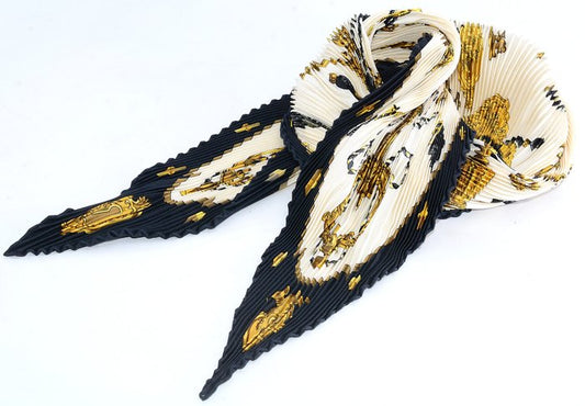 Hermès Les Clés Plissé Silk Scarf – 125 × 125 cm