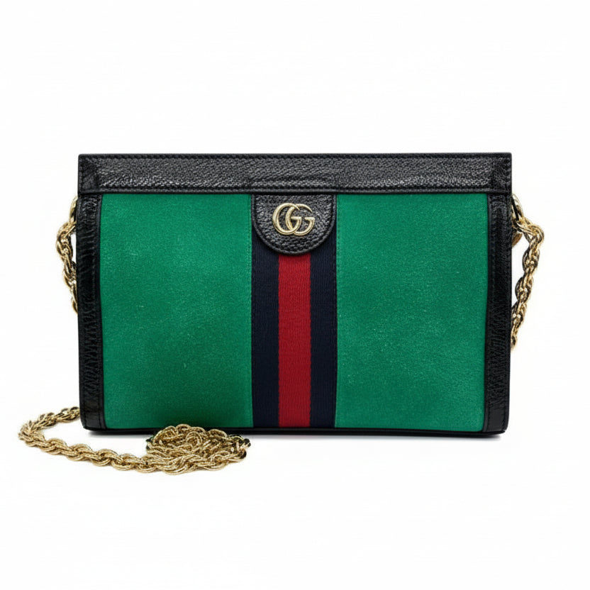 Pochette/Sac bandoulière Gucci toile rayée verte