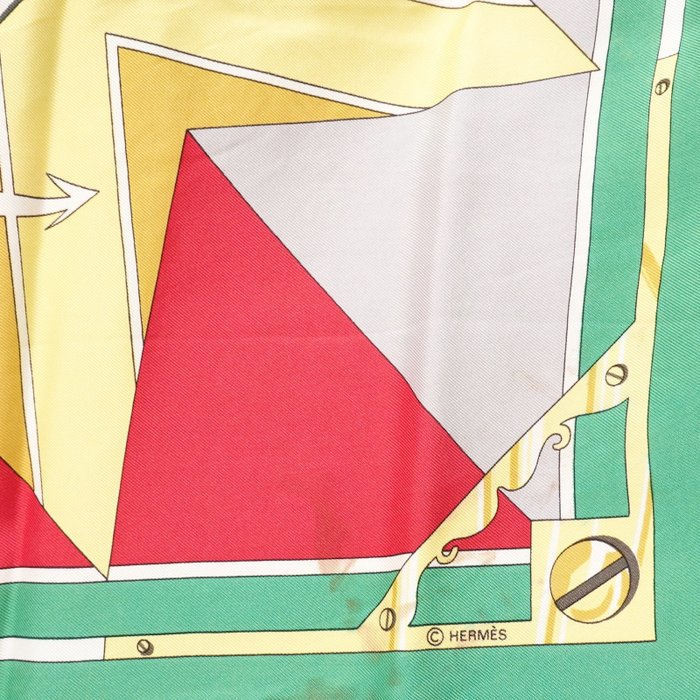 Hermès Carré 90 Silk Scarf Sextants Nautical Compass
