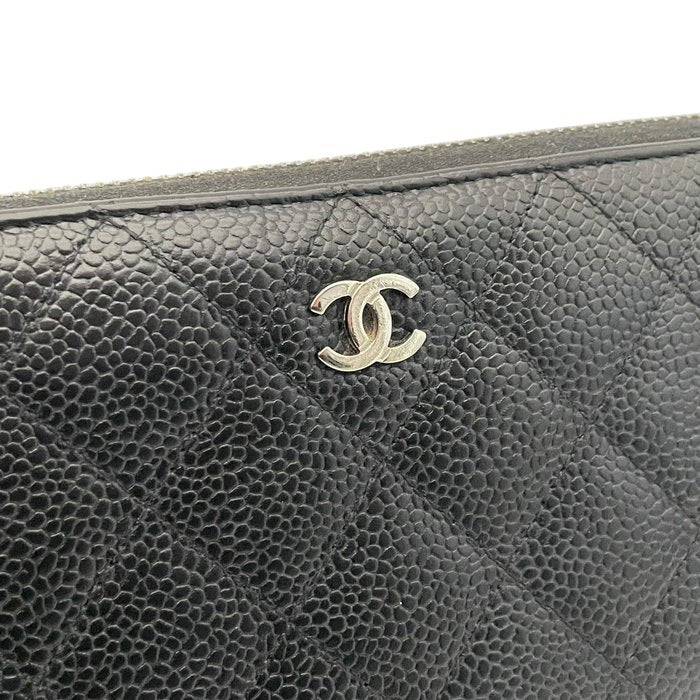 Chanel Black Matelassé Quilted Leather Zip-Around Long Wallet400