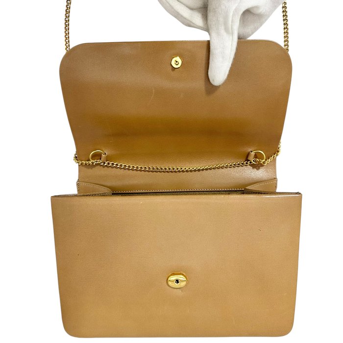 Christian Dior Brown Leather Shoulder Bag – Gold-Tone Hardware