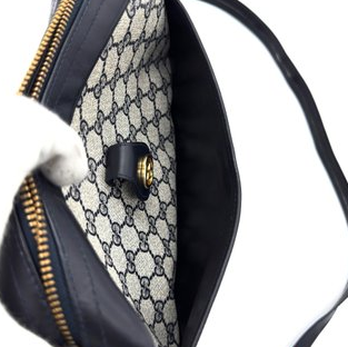 Gucci Vintage GG Supreme Shoulder Bag – Navy and Grey