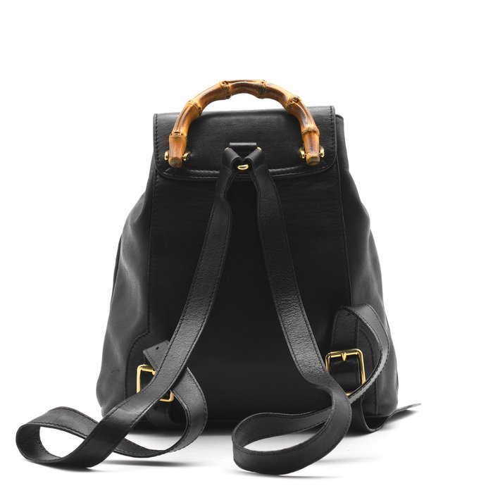 Gucci Bamboo Black Leather Backpack
