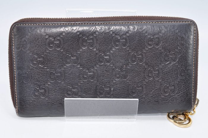 Gucci Brown Leather Zip-Around Wallet