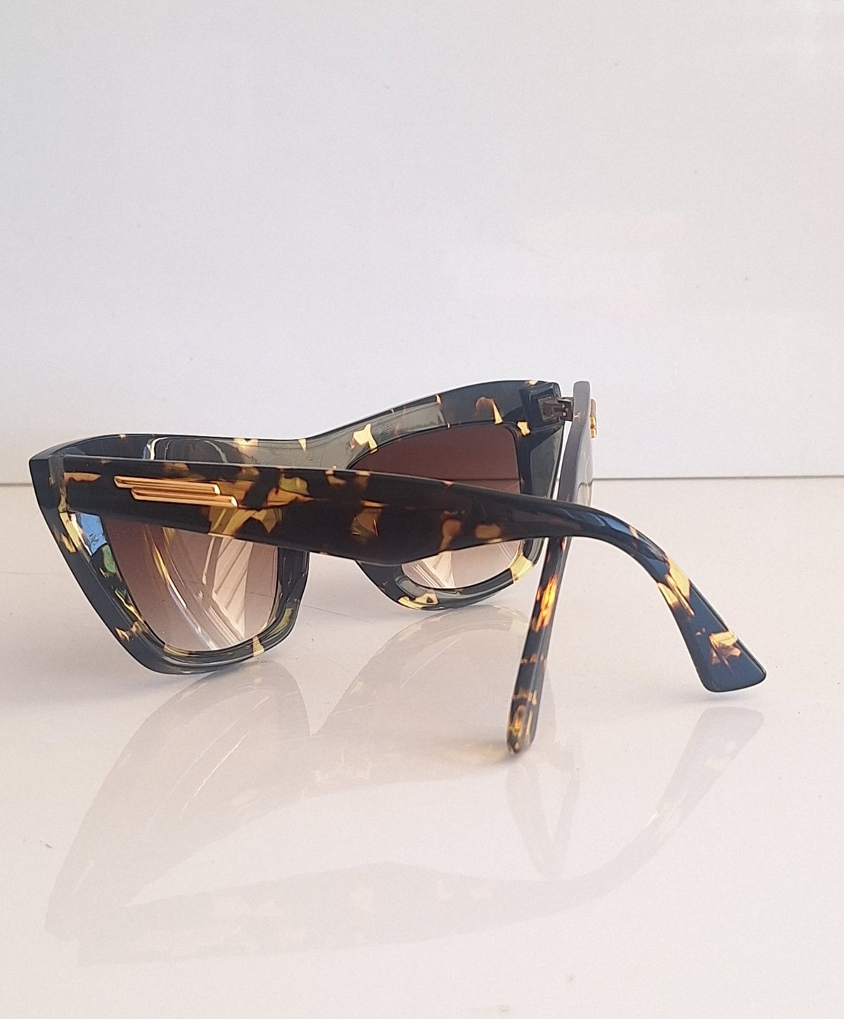 Bottega Veneta 802 Brown and Gold Sunglasses