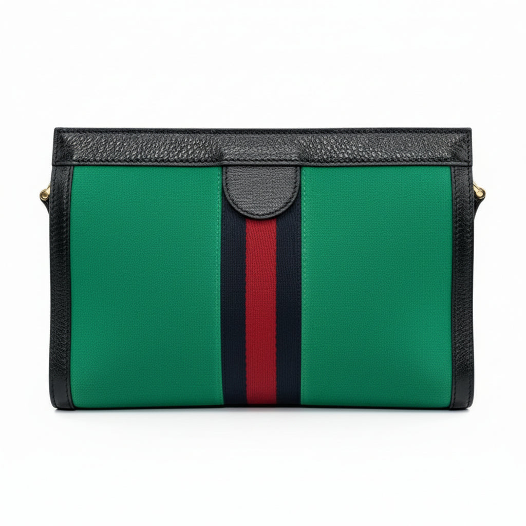Pochette/Sac bandoulière Gucci toile rayée verte
