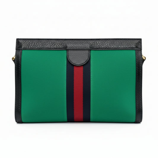Pochette/Sac bandoulière Gucci toile rayée verte