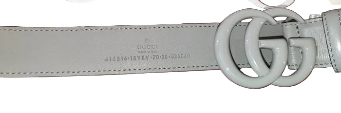 Gucci Marmont Belt – Grey Leather, Size 70