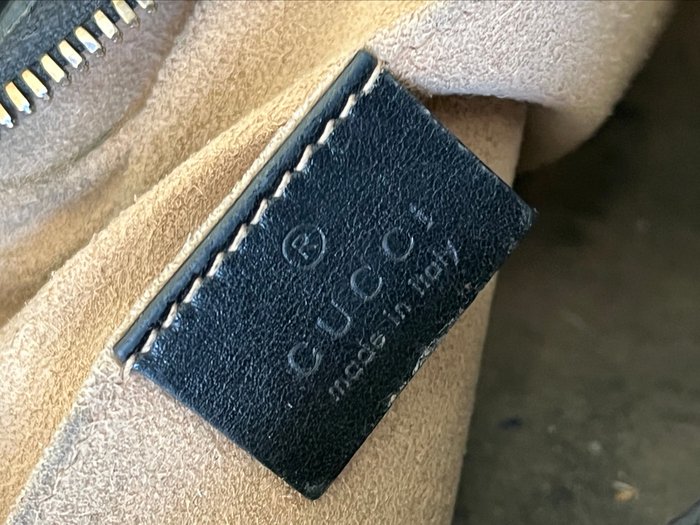Gucci GG Marmont Animal Studs Black Leather Crossbody Bag