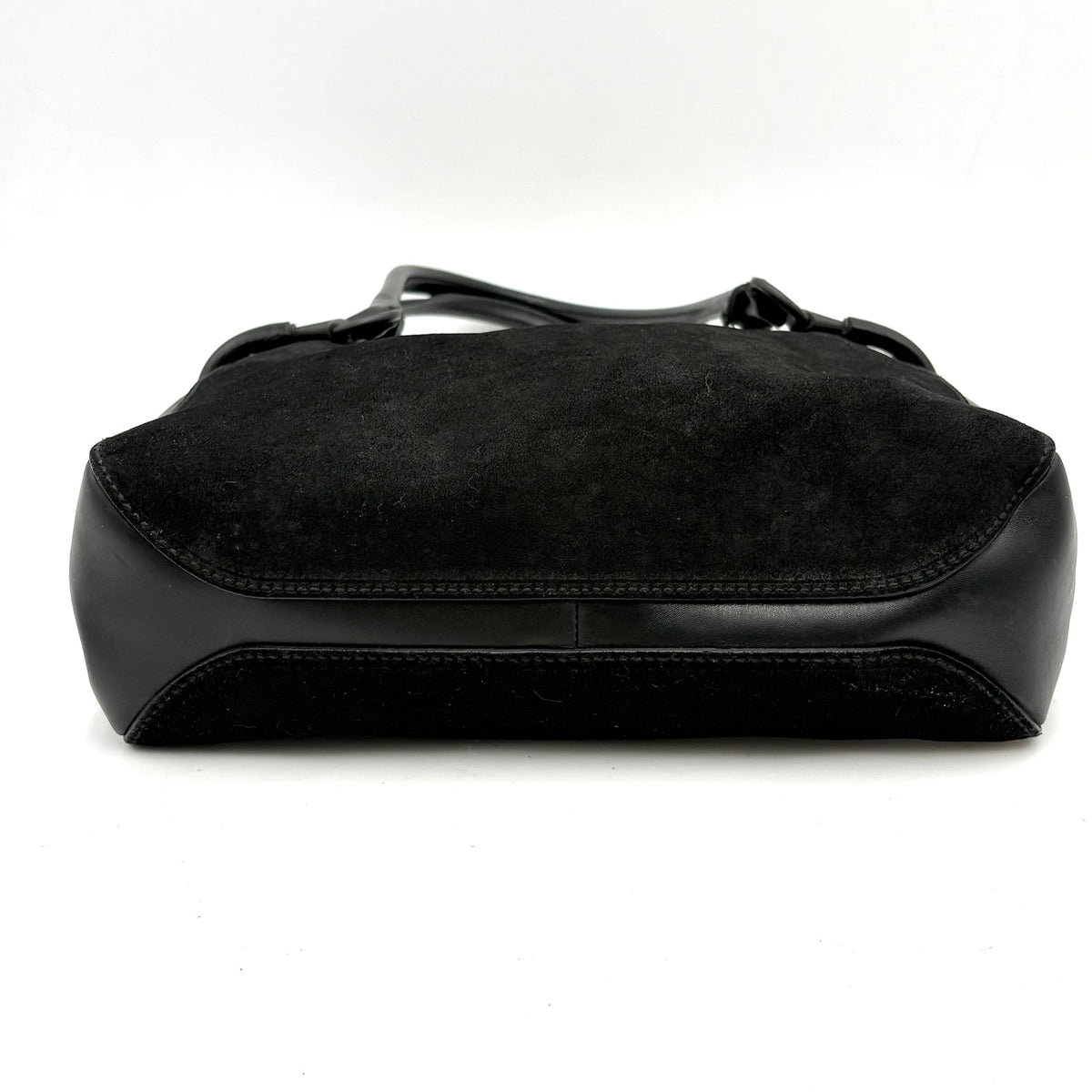 Gucci Tom Ford Era Horsebit Suede Shoulder Bag in Black