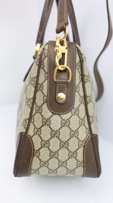 Gucci GG Monogram Top-Handle Satchel – Beige an Brown