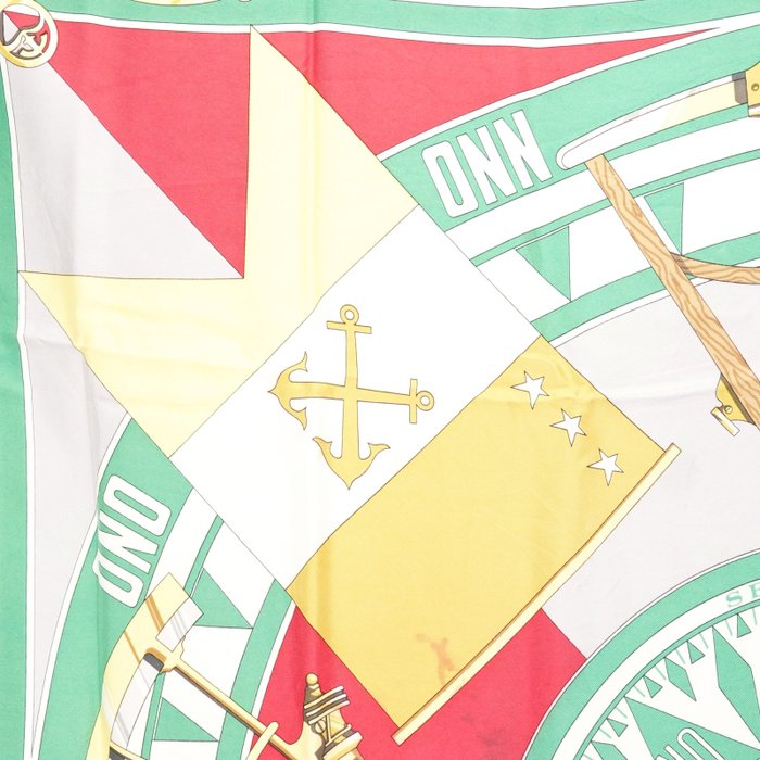 Hermès Carré 90 Silk Scarf Sextants Nautical Compass