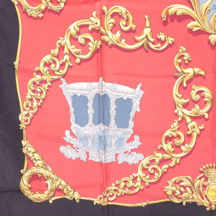 Hermès Carrosses d’Or Silk Carré 90 Scarf