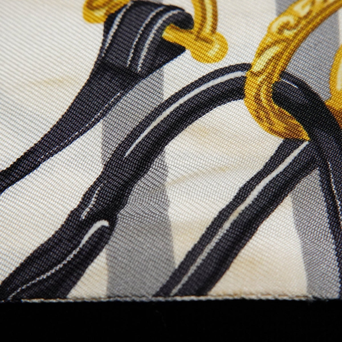 Hermès Twilly “Brides de Gala Bayadère” White and Yellow Silk Scarf