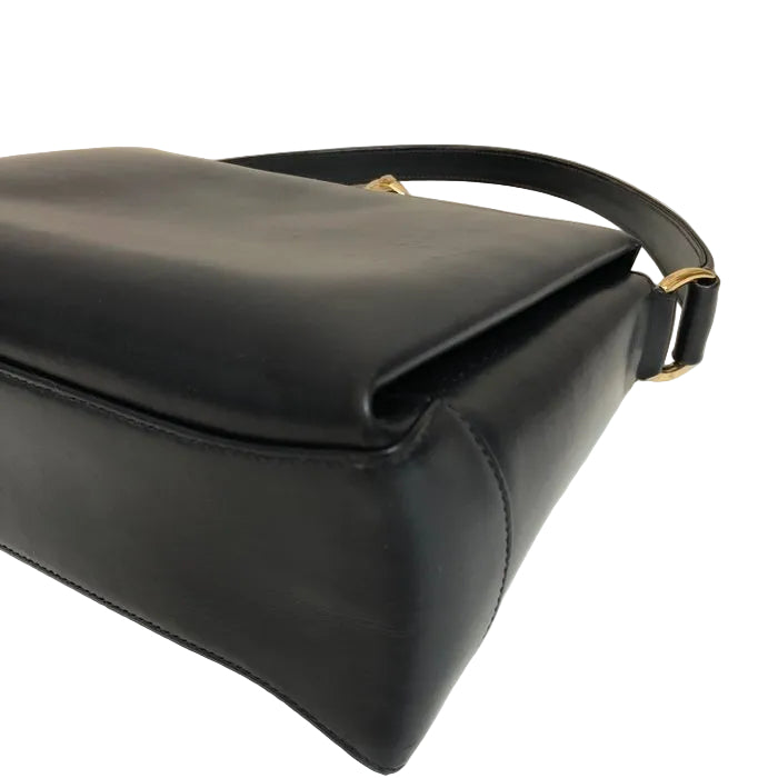 Gucci Vintage Navy Blue Leather Handbag – Gold-Tone Hardware