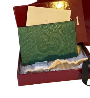 Gucci Green Grained Leather Card Holder