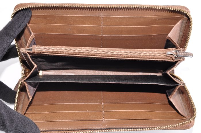 Gucci Brown Leather Zip Around Wallet Zippy Long Wallet
