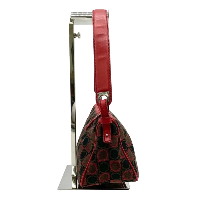 Salvatore Ferragamo Vintage Gancini Handbag – Canvas and Red Leather