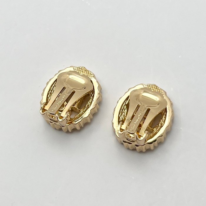 Christian Dior Gold-Tone Earrings – Vintage Designer Jewellery